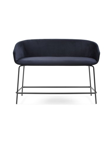 Banquette tapissée avec piètement métallique noir, vue de face - Oxco small