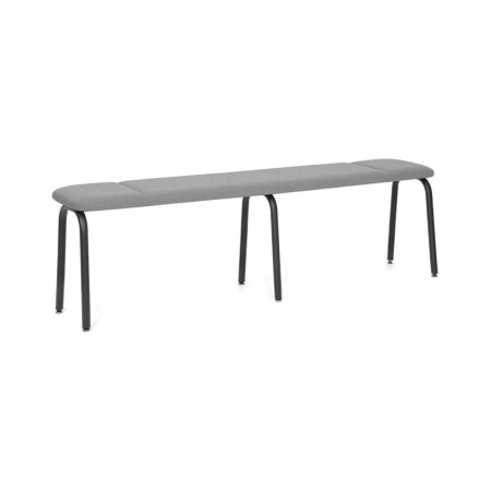 Banc rembourré industriel Spin avec assise tissu et structure acier.