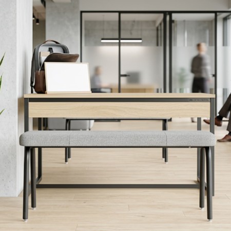 Banc rembourré compact pour zone d’attente et coworking Spin entreprises et espaces professionnels