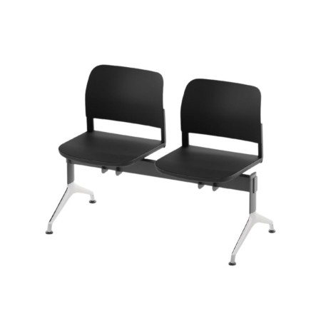 Banc salle d’attente Volo mobilité option assise plastique noir