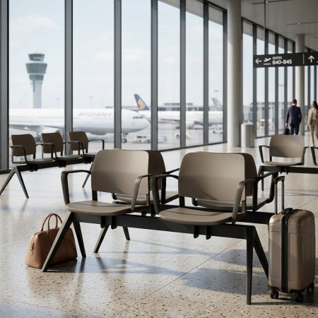 Banc 2 places Volo VO 222C accoudoirs fermés salle d’attente 2