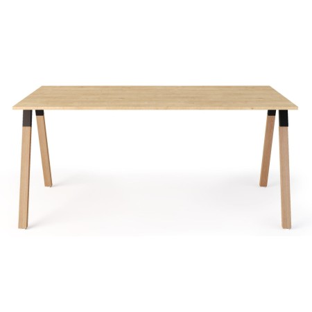 Table rectangulaire design plateau sombre et pieds bois - Orte