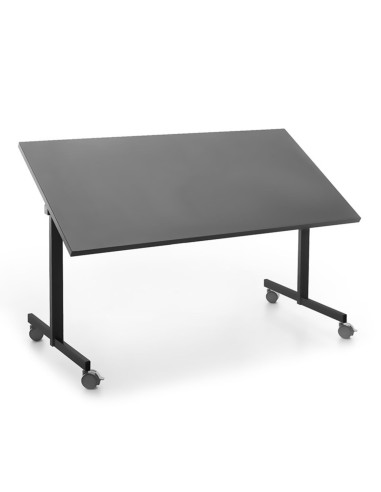 Table mobile plateau sombre et structure métal - Orte