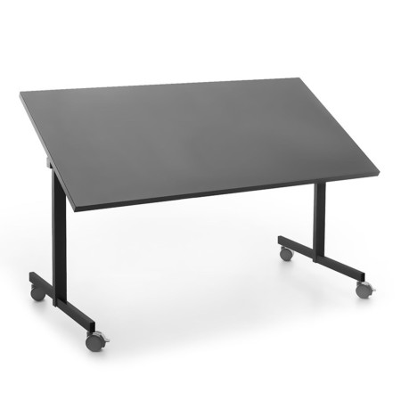 Table mobile plateau sombre et structure métal - Orte