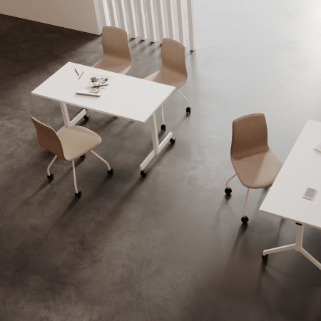 Table rectangulaire rabattable sur roulettes - Orte 2