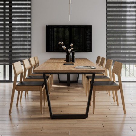 Grande table de conférence bois en espace direction - Tables:conference