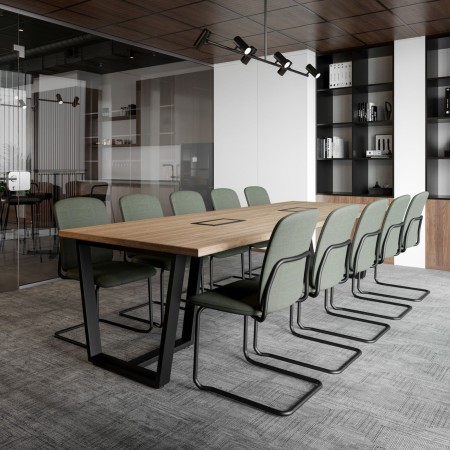 Table de conférence longue en salle de réunion moderne - Tables:conference
