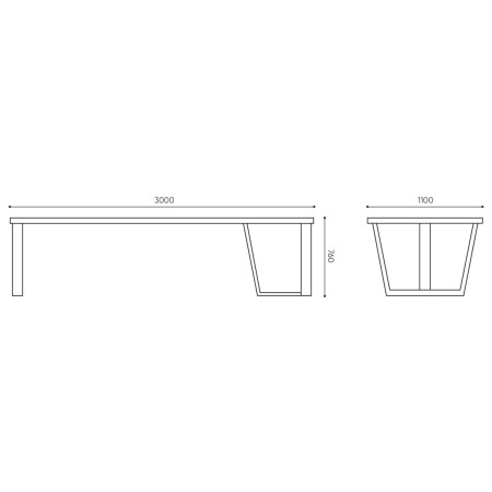 Dimensions table de conférence rectangulaire - Tables:conference