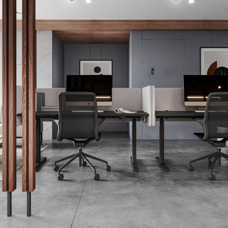 Bureau réglable avec tabouret haut - Tables:hr