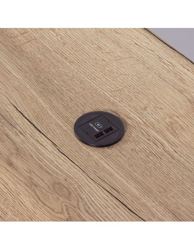 Passe-câble intégré dans plateau bois - Tables:hr