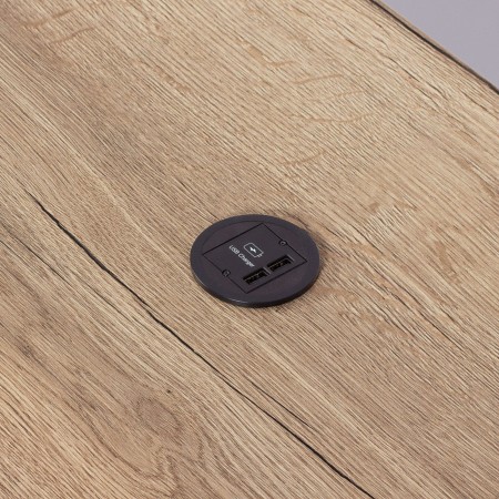 Passe-câble intégré dans plateau bois - Tables:hr