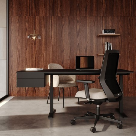 Bureau professionnel avec caisson intégré - Tables:hr