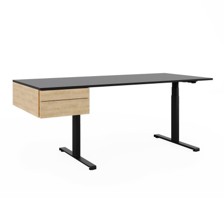 Bureau réglable en hauteur avec rangement latéral - Tables:hr