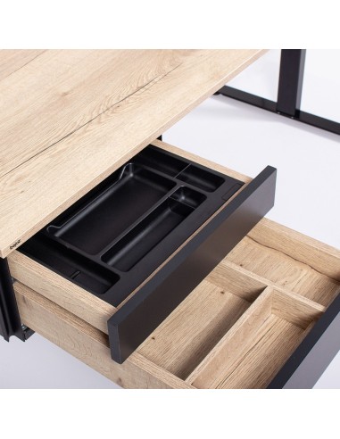 Détail tiroir de rangement intégré bureau - Tables:hr