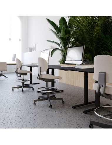 Bureau réglable avec plantes et décoration - Tables:hr