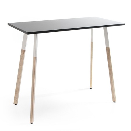 Table haute rectangulaire plateau bois et pieds bois - Orte