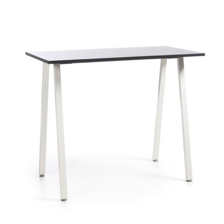 Table haute design plateau sombre et pieds métal - Orte