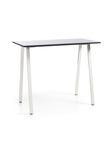 Table haute design plateau sombre et pieds métal - Orte