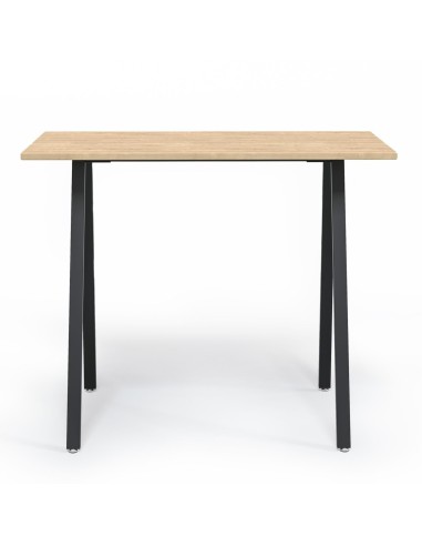 Table haute plateau bois et piètement noir - Orte