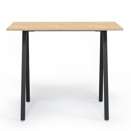 Table haute plateau bois et piètement noir - Orte