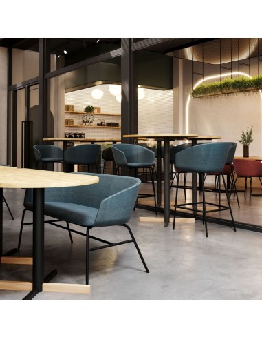 Table ronde pied central en restaurant moderne - Tables:croix