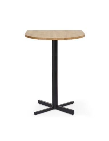 Table ronde pied central croix métal noir - Tables:croix