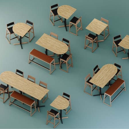 Table rectangulaire pied central croix métal - Tables:croix 2