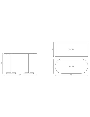 Détail piètement croix métal avec insert bois - Tables:croix