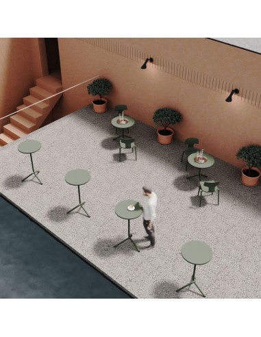 Tables hautes rondes en espace extérieur - Tables:out
