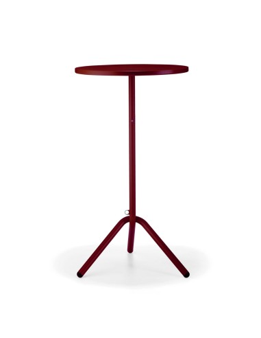 Table haute ronde rouge pied trépied métal - Tables:out