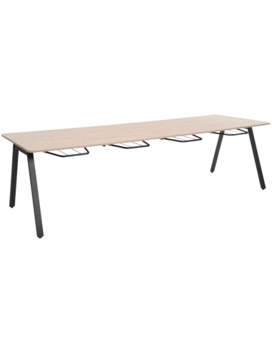 Table de cantine design plateau bois et pieds métal - Orte
