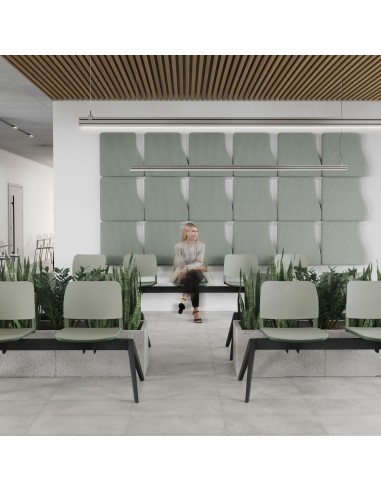 Salle d'attente avec banc Volo 4 places aspect professionnel plastique