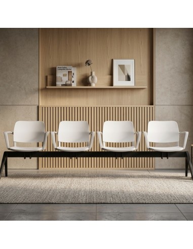 Salle d'accueil à Berne avec banc design Volo blanc pour ambiance moderne et accueillante