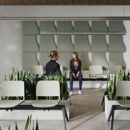 Banc de salle d'attente avec assise plastique banc Volo surface facile à nettoyer usage intensif