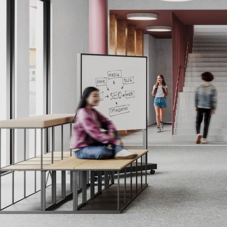 cadre noir tableau blanc mobile Multiwall finition professionnelle pour salle de réunion et formation en Suiss