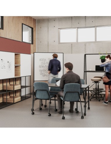 base bois mur mobile Multiwall rangement bas et stabilité sur roulettes pour salle de réunion et formation CH