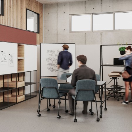 base bois mur mobile Multiwall rangement bas et stabilité sur roulettes pour salle de réunion et formation CH