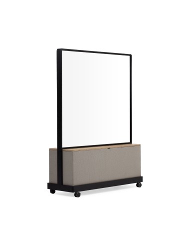 Mur mobile avec tableau blanc et coffre textile sur roulettes Multiwall MW SP S.