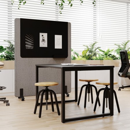 Cloison acoustique sur roulettes Selva avec panneau en tissu pour séparer les espaces de bureaux professionnels 2