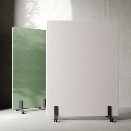 Selva design écran acoustique mobile sur roulettes, tissu au choix et connecteurs.