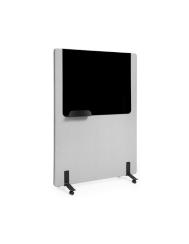 Écran acoustique mobile gris avec porte accessoire et roulettes Selva Free SV mobile board.