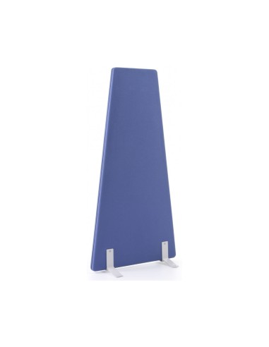 Cloison acoustique trapèze tissu bleu avec pieds métal blancs Selva Free SV SC800T.