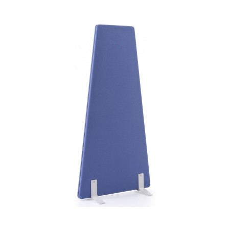 Cloison acoustique trapèze tissu bleu avec pieds métal blancs Selva Free SV SC800T.