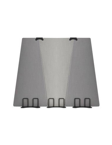 Cloison Selva autoportante en forme de trapèze avec base design coloris gris.