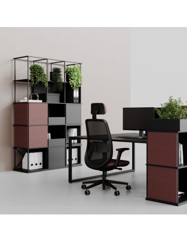 Espace de coworking à Zurich aménagé avec étagères modulables Saar 3x5.
