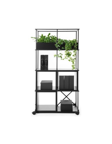 Système modulaire de rayonnages fonctionnels construits en acier design Saar.