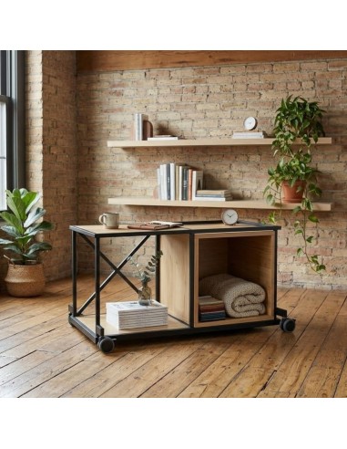 Meuble de rangement sur roulettes Saar SM RS 2x1 dans un espace de coworking à Lausanne.