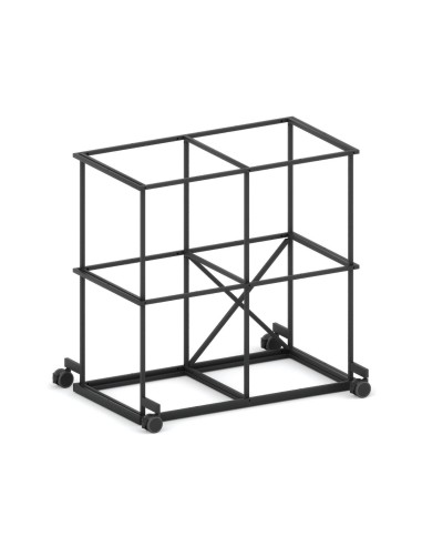 Étagère mobile Saar SM RS 2x2 en acier sur roulettes, finition noire.