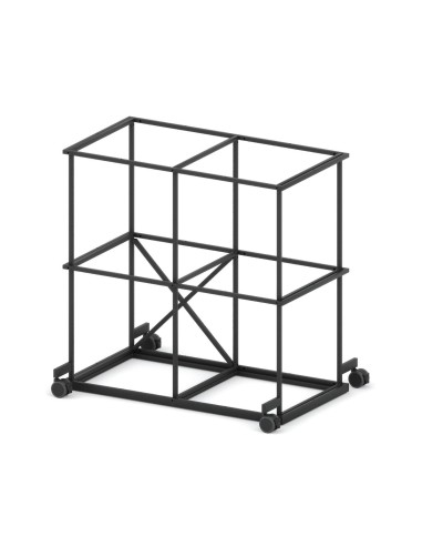 Étagère mobile Saar SM RS 2x2 sur roulettes  rangement modulable en acier.