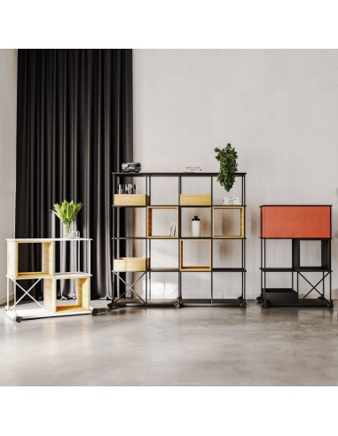 Rangement mobile Saar près d’un espace projet dans des bureaux à Lausanne.